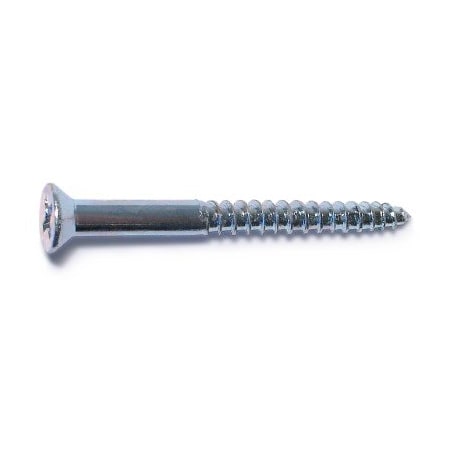Midwest Fastener Wood Screw, #6, 1-1/2 in, Zinc Plated Steel Flat Head Phillips Drive, 100 PK 02539